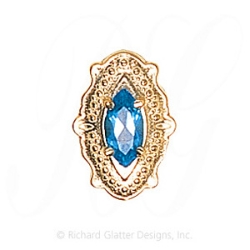 GS514 BT - 14 Karat Gold Blue Topaz Slide 